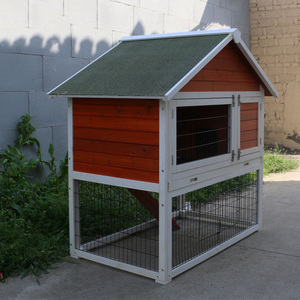 Ucuz ahşap lüks tavşan kafesi ev kafesleri kanca döngü kapatma 120x67x131cm-tavşan yetiştiriciliği için kullanılır - Product Image 3