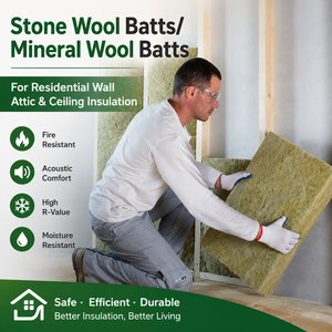 Laine minérale <span class=keywords><strong>en</strong></span> rouleaux ULC S702 conforme à la norme canadienne, isolation <span class=keywords><strong>en</strong></span> laine de roche pour murs de maisons à ossature bois, isolation thermique et ignifuge pour bâtiments - Product Image 1