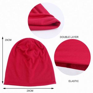 Thin Bonnet Cap Soft Casual <b>Beanies</b> Knit <b>Hat</b> Solid Color Sleep Night Chemo Caps Cotton Headwear Slouchy <b>Beanie</b> - Product Image 4