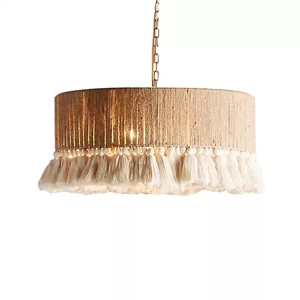 Handwoven <strong>Macrame</strong> Lamp Shade Boho Hanging Pendant Light Cover Modern Bohemian Decor for Home Office <strong>Macrame</strong> Chandelier <strong>Lantern</strong> - Product Image 1