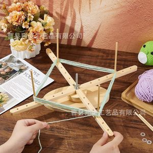 Wooden Yarn Frame Solid Wood <b>Desktop</b> <b>Standing</b> Yarn Organizer For Crochet Knitting Craft Making - Product Image 2