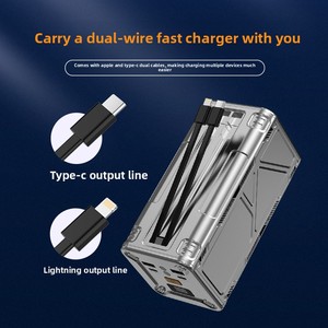 Batterie externe en plastique 40000 <span class=keywords><strong>mAh</strong></span> 50000 <span class=keywords><strong>mAh</strong></span>, charge bidirectionnelle super rapide 100W, lampe torche LED haute puissance, compacte pour l'extérieur - Product Image 4