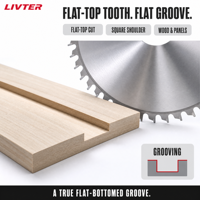 LIVTER Lame de scie circulaire de 180 mm de diamètre avec 24 dents pour la coupe et le rainurage du bois