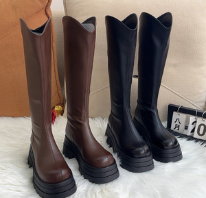 Bottines à plateforme <span class=keywords><strong>pour</strong></span> femmes de <span class=keywords><strong>petite</strong></span> taille, hauteur cuisse, au-dessus du genou |   Bottes hautes d'hiver à <span class=keywords><strong>talon</strong></span> épais de 7 cm, couleur Mallard 2025 - Product Image 6
