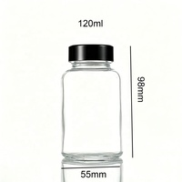 Bouteilles à large ouverture pour échantillons, 120 ml, emballage pour jus pressé à froid, pot en verre de 4 oz avec couvercles en plastique et étiquettes