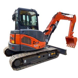 Excavadora de cadenas Hitachi ZX 50U naranja y negra, maquinaria hidráulica para construcción - Product Image 1
