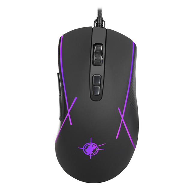 Factory Wholesale 7D Optical Wired RGB Light Gaming Mouse 12 Kinds USB Interface Right Hand Programmable Adjustable DPI