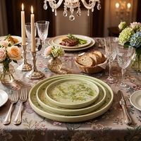 Ensemble de table à manger de luxe ST, vaisselle en céramique avec glaçure craquelée réactive, Vajilla De Ceramic Restaurante Hotel Catering Tableware