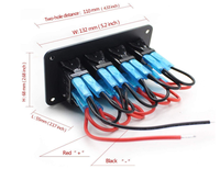 Xiamen sol Marina interruptor basculante de aluminio Panel 4 interruptores de palanca guión 5 Pin/de 2 retroiluminada por LED para el barco