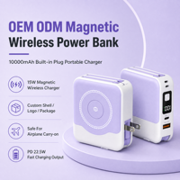 Batterie externe 10000mAh, chargeur sans fil magnétique, chargeur portable, OEM ODM, logo personnalisé, vente en gros, fourniture directe d'usine