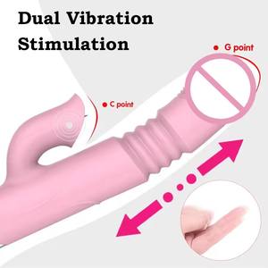 Vibromasseur réaliste à <span class=keywords><strong>triple</strong></span> stimulation télescopique chauffant avec logo personnalisé - Product Image 3