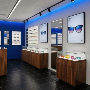 <strong>Yoshing</strong> New Arrival Customized Wooden LED Sunglasses Display Cabinet Eco-Friendly Design for Retail Optical Lens Eyewear - Product Image 4