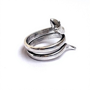 Anillo de serpiente Chapado en plata, de alta calidad, latón dorado, acabado hecho a mano, pulido - Product Image 2