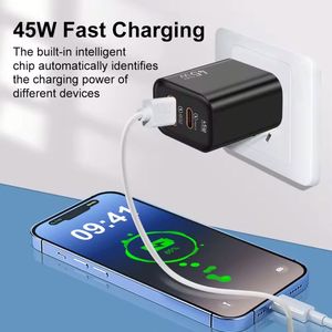 High Quality 45W Fast Charger <b>USB</b>-<b>C</b> Power <b>Adapter</b> Supply PD Type <b>C</b> Charger A+<b>C</b> Charger for Phones - Product Image 5