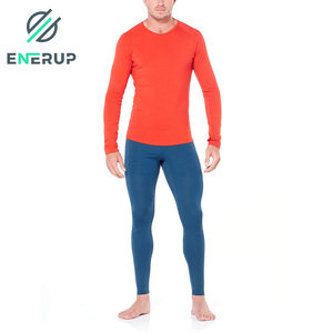 Enerup Onsie 2 Piece Set Merino Wool Turtle Neck Blouse Long Sleeve Top <strong>Mens</strong> Equestrian Johns Thermal Underwear <strong>Base</strong> <strong>Layer</strong> - Product Image 2