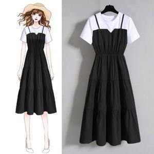 Vente en Gros Nouveauté Robe Femme Manche Courte Assortiment Couleurs <span class=keywords><strong>Été</strong></span> <span class=keywords><strong>D</strong></span>écontractée Patchwork Col Rond Fille Mignonne Promotion Chaleur - Product Image 4