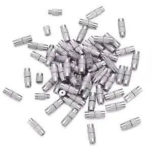500pcs 12*4mm Screw Twist Clasps 1mm Hole Tube Fastener Cord End Caps for DIY Jewelry Bracelet Necklace Making
