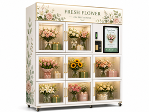 Máquina Expendedora de Flores Refrigerada Inteligente Comercial de 8 Compartimentos, Acero Inoxidable, Pantalla Táctil de <span class=keywords><strong>22</strong></span> <span class=keywords><strong>Pulgadas</strong></span>, Gestión Basada en la Nube, Autoservicio - Product Image 4