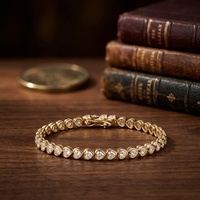 Bracelet tennis en or 14 carats, coupe cœur 3-5 mm, bijoux de luxe unisexe pour femme, cadeau pour mariage ou fête