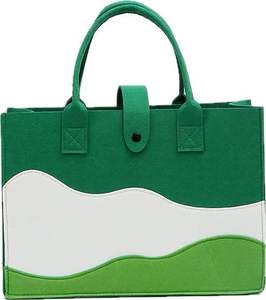 Sacs-cadeaux fourre-tout en feutre élégant réutilisable avec impression de logo personnalisé en gros rangement de style national à la mode pour le shopping - Product Image 6