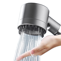 Pommeau de Douche Luxe Moderne à Effet Pluie Haute Pression Filtrant en ABS avec Brosse de Massage et Douchette Amovible pour Salle de Bain