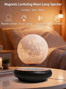 HCNT Speaker Night Light Magnetic Levitating Moon <b>Lamp</b> 16 Colors Gradient Base 3 Colors Touch Control 360° Rotation - Product Image 4