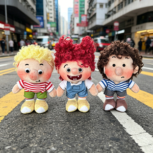 OEM Freckle Boy Peluche brodée parfumée, poupée mignonne en peluche, porte-clés dessin animé à cheveux afro, cadeau, coton PP, anti-stress, maille - Product Image 5