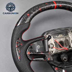 Volant sport à 3 branches en cuir et fibre de carbone pour Dodge Charger Challenger Durango Demon SRT Journey RT Viper RAM TRX SXT - Product Image 4