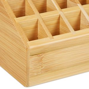 Organizador de Maquillaje de Bambú con 24 Ranuras y Diseño Escalonado para Brillo Labial y Lápiz de Cejas, Soporte de Exhibición 100% Bambú - Product Image 5