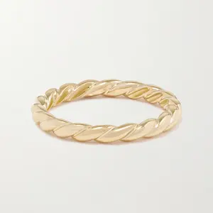 LOZRUNVE Trendy Jewellery Simple Silver 925 Gold Minimalist Twisted Ring