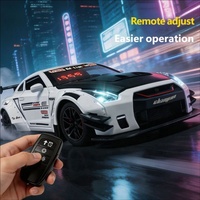 Réveil Hypercar à Son d'Échappement Réaliste, Quartz, Blanc et Noir, avec Affichage LED, Mouvement de Réveil CD