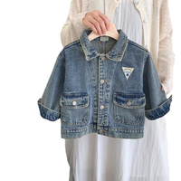 Blousons en jean de style coréen pour garçons et filles, collection Printemps-Automne 2025, coupe courte mi-longue