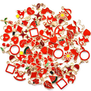 20pcs/kantong Campuran Acak Pelangi Bulan Hewan Bunga Logam Enamel Liontin Aksesoris Pembuatan Perhiasan Gelang Kalung DIY U082 - Product Image 3