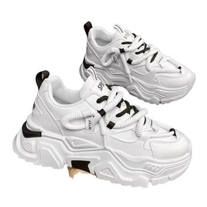 Chaussures pour hommes, nouvelles tendances automnales, baskets polyvalentes pour jeunes, baskets décontractées à semelle épaisse, chaussures de course blanches en mesh, augmentant la taille - Product Image 3