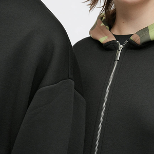 Custom Men Sweatshirt Boxy Printed Oversize CAMO CONTRAST ZIP up HOODIE - Product Image 3