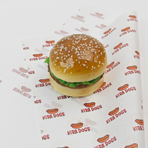 Papel Encerado Antigrasa Impreso Personalizado, Hojas para Envolver Sándwiches y Hamburguesas de Grado Alimenticio con Revestimiento de una Sola Cara - Product Image 1