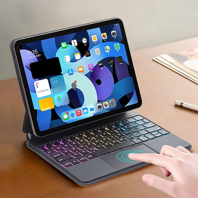 AilesTecca Magnetic Cover With Touchpad Trackpad Tablet Wireless Backlight Keyboard Case for Ipad 2022 10th Generation10.9