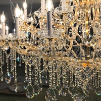 Lustre de salon de luxe haut de gamme, salle de banquet, cristal K9, or, lustre Maria Theresa