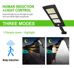 IP65 Kablosuz Dış Mekan LED Güneş Enerjili Sokak Lambası Uzaktan Kumandalı 3 Modlu Hareket Sensörü Bahçe Avlu Veranda Yol İçin - Product Image 4