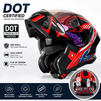 Casque de moto rabattable, coque ABS homologuée DOT, taille S-XXL, motocross toutes saisons pour les motards adultes avec lentille anti-buée