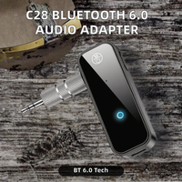 Adaptador de Audio Bluetooth 6.0 Dos en Uno C28, Receptor Transmisor MP3 de Plástico Popular, Convertidor de Llamadas, Accesorio de Audio y Video