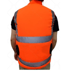 Gilet de sécurité haute visibilité réfléchissant avec <span class=keywords><strong>ventilateur</strong></span> de refroidissement, vert et jaune, équipé de deux ventilateurs 5V, <span class=keywords><strong>ventilateur</strong></span> d'air portable, prix usine Huizhou - Product Image 6