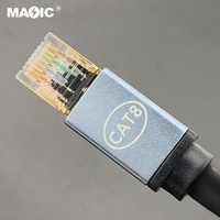 Kabel Ethernet Magelei Cat8 Berlapis Emas 2m 40Gbps 2000MHz Terproteksi RJ45 Kecepatan Tinggi untuk Gaming Router Switch PC