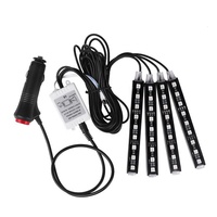 Nueva Tira de Luces LED RGB de 12V con Control Inalámbrico para Interiores de Auto, Luces Decorativas de Ambiente para el Piso del Vehículo
