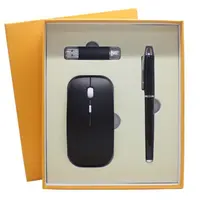 Conjunto de regalo de negocios para invitados, set de regalo de negocios, bolígrafo de ratón inalámbrico USB, caja de regalo de boda, 2022