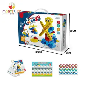 Kreative DIY Bau Spielzeug Set 48 Stück Kunststoff Bausteine für Kinder P13A772