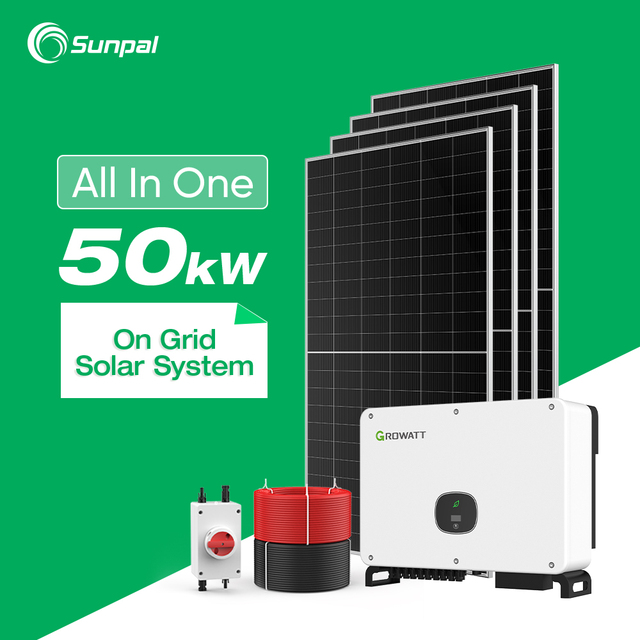 Sunpal All in One Solar Energy Storage System 50000W 50Kw on Grid Pv Solar Panel System Set Europe Stock