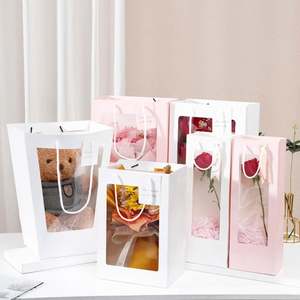 Bolsa de Papel Personalizada con Logotipo de la Marca Eternity, Diseño de Arte Floral Transparente, Material Artístico, Diseño de Ventana, Impresión Serigrafiada - Product Image 3