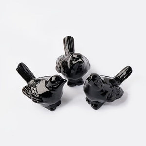 Escultura de Pájaro de Obsidiana Pulida, Adorno de Pájaro de Piedra Volcánica Natural, Decoración para el Hogar y Escritorio, Artesanía de Sanación de Chakras, Recuerdo - Product Image 1