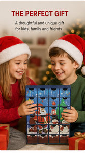 Custom Blue 20 Days Advent <b>Calendar</b> Box with Drawers Rigid Cardboard Santa Puzzle Blind Box Mystery Packaging for Wholesale - Product Image 6